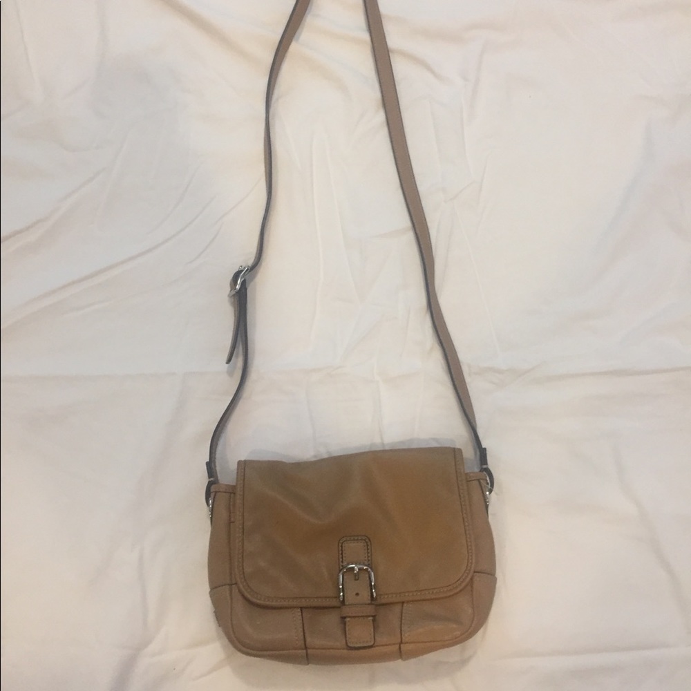 Coach small tan crossbody bag